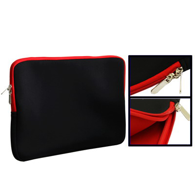 Soft Sleeve Case Zipper Bag with Red color for 15.4 inch Laptop